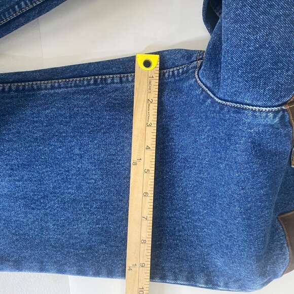 Vintage Lawman Denim Suede Western Style Jeans Womens Size 0 (24x33.5) Slim Fit - Picture 14 of 16